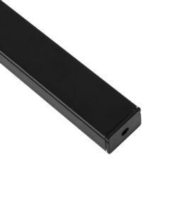 GloboStar® SURFACE-PROFILE 70825-1M Προφίλ Αλουμινίου – Βάση & Ψύκτρα Ταινίας LED με Λευκό Γαλακτερό Κάλυμμα – Επιφανειακή Χρήση – Πατητό Κάλυμμα – Μαύρο – 1 Μέτρο – Μ100 x Π3 x Υ2cm
