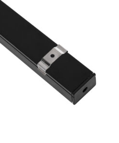 GloboStar® SURFACE-PROFILE 70825-1M Προφίλ Αλουμινίου – Βάση & Ψύκτρα Ταινίας LED με Λευκό Γαλακτερό Κάλυμμα – Επιφανειακή Χρήση – Πατητό Κάλυμμα – Μαύρο – 1 Μέτρο – Μ100 x Π3 x Υ2cm