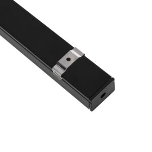 GloboStar® SURFACE-PROFILE 70825-1M Προφίλ Αλουμινίου – Βάση & Ψύκτρα Ταινίας LED με Λευκό Γαλακτερό Κάλυμμα – Επιφανειακή Χρήση – Πατητό Κάλυμμα – Μαύρο – 1 Μέτρο – Μ100 x Π3 x Υ2cm
