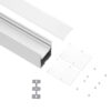 GloboStar® SURFACEPENDANT-PROFILE 70827-1M Προφίλ Αλουμινίου – Βάση & Ψύκτρα Ταινίας LED με Λευκό Γαλακτερό Κάλυμμα – Επιφανειακή & Κρεμαστή Χρήση – Πατητό Κάλυμμα – Λευκό – 1 Μέτρο – Μ100 x Π5 x Υ7cm