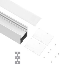 GloboStar® SURFACEPENDANT-PROFILE 70827-1M Προφίλ Αλουμινίου – Βάση & Ψύκτρα Ταινίας LED με Λευκό Γαλακτερό Κάλυμμα – Επιφανειακή & Κρεμαστή Χρήση – Πατητό Κάλυμμα – Λευκό – 1 Μέτρο – Μ100 x Π5 x Υ7cm