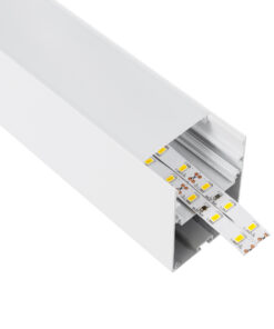 GloboStar® SURFACEPENDANT-PROFILE 70827-1M Προφίλ Αλουμινίου – Βάση & Ψύκτρα Ταινίας LED με Λευκό Γαλακτερό Κάλυμμα – Επιφανειακή & Κρεμαστή Χρήση – Πατητό Κάλυμμα – Λευκό – 1 Μέτρο – Μ100 x Π5 x Υ7cm