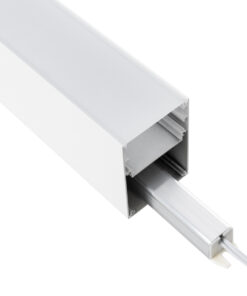 GloboStar® SURFACEPENDANT-PROFILE 70827-1M Προφίλ Αλουμινίου – Βάση & Ψύκτρα Ταινίας LED με Λευκό Γαλακτερό Κάλυμμα – Επιφανειακή & Κρεμαστή Χρήση – Πατητό Κάλυμμα – Λευκό – 1 Μέτρο – Μ100 x Π5 x Υ7cm