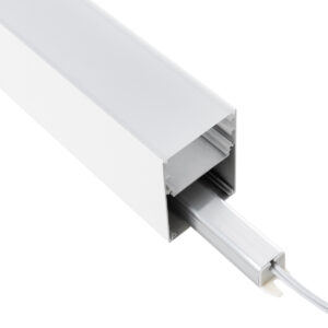 GloboStar® SURFACEPENDANT-PROFILE 70827-1M Προφίλ Αλουμινίου – Βάση & Ψύκτρα Ταινίας LED με Λευκό Γαλακτερό Κάλυμμα – Επιφανειακή & Κρεμαστή Χρήση – Πατητό Κάλυμμα – Λευκό – 1 Μέτρο – Μ100 x Π5 x Υ7cm