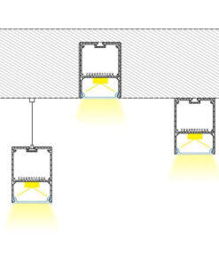 GloboStar® SURFACEPENDANT-PROFILE 70827-1M Προφίλ Αλουμινίου – Βάση & Ψύκτρα Ταινίας LED με Λευκό Γαλακτερό Κάλυμμα – Επιφανειακή & Κρεμαστή Χρήση – Πατητό Κάλυμμα – Λευκό – 1 Μέτρο – Μ100 x Π5 x Υ7cm