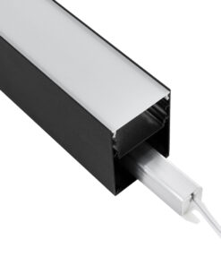 GloboStar® SURFACEPENDANT-PROFILE 70828-1M Προφίλ Αλουμινίου – Βάση & Ψύκτρα Ταινίας LED με Λευκό Γαλακτερό Κάλυμμα – Επιφανειακή & Κρεμαστή Χρήση – Πατητό Κάλυμμα – Μαύρο – 1 Μέτρο – Μ100 x Π5 x Υ7cm