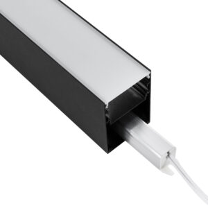 GloboStar® SURFACEPENDANT-PROFILE 70828-1M Προφίλ Αλουμινίου – Βάση & Ψύκτρα Ταινίας LED με Λευκό Γαλακτερό Κάλυμμα – Επιφανειακή & Κρεμαστή Χρήση – Πατητό Κάλυμμα – Μαύρο – 1 Μέτρο – Μ100 x Π5 x Υ7cm