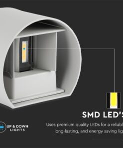 Λευκή λυχνία LED με τεχνολογία SMD, λεπτομέρεια για ανθεκτικό και ενεργειακά αποδοτικό φωτισμό.