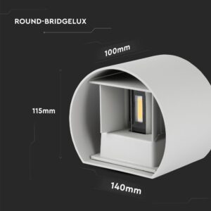 Στρογγυλός φωτιστικός εξοπλισμός Round-Bridgelux με διαστάσεις 100x115x140mm.