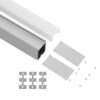 GloboStar® SURFACEPENDANT-PROFILE 70830-3M Προφίλ Αλουμινίου – Βάση & Ψύκτρα Ταινίας LED με Λευκό Γαλακτερό Κάλυμμα – Επιφανειακή & Κρεμαστή Χρήση – Πατητό Κάλυμμα – Ασημί – 3 Μέτρα – Μ300 x Π3.5 x Υ7.4cm