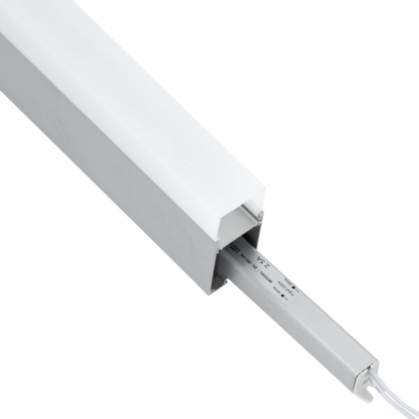 GloboStar® SURFACEPENDANT-PROFILE 70830-3M Προφίλ Αλουμινίου – Βάση & Ψύκτρα Ταινίας LED με Λευκό Γαλακτερό Κάλυμμα – Επιφανειακή & Κρεμαστή Χρήση – Πατητό Κάλυμμα – Ασημί – 3 Μέτρα – Μ300 x Π3.5 x Υ7.4cm