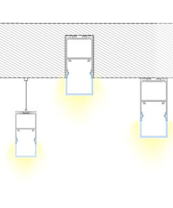 GloboStar® SURFACEPENDANT-PROFILE 70830-3M Προφίλ Αλουμινίου – Βάση & Ψύκτρα Ταινίας LED με Λευκό Γαλακτερό Κάλυμμα – Επιφανειακή & Κρεμαστή Χρήση – Πατητό Κάλυμμα – Ασημί – 3 Μέτρα – Μ300 x Π3.5 x Υ7.4cm
