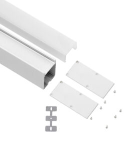 GloboStar® SURFACEPENDANT-PROFILE 70831-1M Προφίλ Αλουμινίου – Βάση & Ψύκτρα Ταινίας LED με Λευκό Γαλακτερό Κάλυμμα – Επιφανειακή & Κρεμαστή Χρήση – Πατητό Κάλυμμα – Λευκό – 1 Μέτρο – Μ100 x Π3.5 x Υ7.4cm