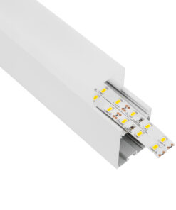 GloboStar® SURFACEPENDANT-PROFILE 70831-1M Προφίλ Αλουμινίου – Βάση & Ψύκτρα Ταινίας LED με Λευκό Γαλακτερό Κάλυμμα – Επιφανειακή & Κρεμαστή Χρήση – Πατητό Κάλυμμα – Λευκό – 1 Μέτρο – Μ100 x Π3.5 x Υ7.4cm