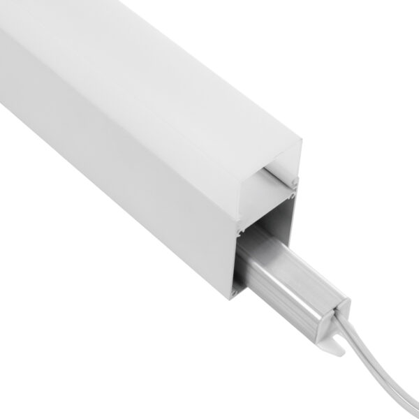 GloboStar® SURFACEPENDANT-PROFILE 70831-1M Προφίλ Αλουμινίου – Βάση & Ψύκτρα Ταινίας LED με Λευκό Γαλακτερό Κάλυμμα – Επιφανειακή & Κρεμαστή Χρήση – Πατητό Κάλυμμα – Λευκό – 1 Μέτρο – Μ100 x Π3.5 x Υ7.4cm
