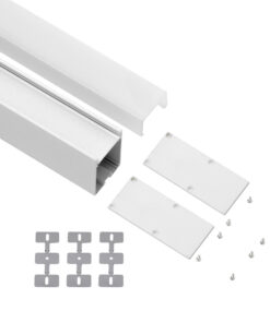 GloboStar® SURFACEPENDANT-PROFILE 70831-3M Προφίλ Αλουμινίου – Βάση & Ψύκτρα Ταινίας LED με Λευκό Γαλακτερό Κάλυμμα – Επιφανειακή & Κρεμαστή Χρήση – Πατητό Κάλυμμα – Λευκό – 3 Μέτρα – Μ300 x Π3.5 x Υ7.4cm