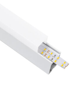 GloboStar® SURFACEPENDANT-PROFILE 70831-3M Προφίλ Αλουμινίου – Βάση & Ψύκτρα Ταινίας LED με Λευκό Γαλακτερό Κάλυμμα – Επιφανειακή & Κρεμαστή Χρήση – Πατητό Κάλυμμα – Λευκό – 3 Μέτρα – Μ300 x Π3.5 x Υ7.4cm