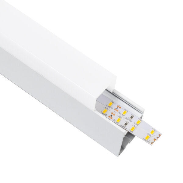 GloboStar® SURFACEPENDANT-PROFILE 70831-3M Προφίλ Αλουμινίου – Βάση & Ψύκτρα Ταινίας LED με Λευκό Γαλακτερό Κάλυμμα – Επιφανειακή & Κρεμαστή Χρήση – Πατητό Κάλυμμα – Λευκό – 3 Μέτρα – Μ300 x Π3.5 x Υ7.4cm