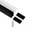GloboStar® SURFACEPENDANT-PROFILE 70832-1M Προφίλ Αλουμινίου – Βάση & Ψύκτρα Ταινίας LED με Λευκό Γαλακτερό Κάλυμμα – Επιφανειακή & Κρεμαστή Χρήση – Πατητό Κάλυμμα – Μαύρο – 1 Μέτρο – Μ100 x Π3.5 x Υ7.4cm