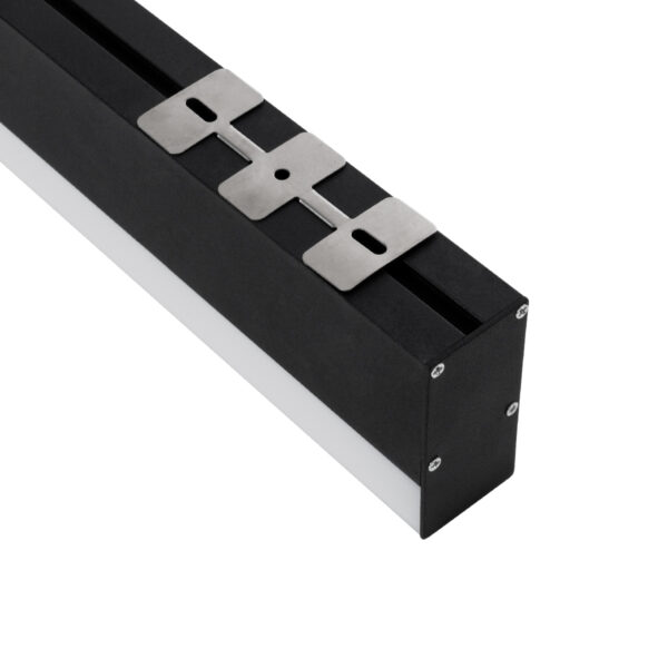 GloboStar® SURFACEPENDANT-PROFILE 70832-1M Προφίλ Αλουμινίου – Βάση & Ψύκτρα Ταινίας LED με Λευκό Γαλακτερό Κάλυμμα – Επιφανειακή & Κρεμαστή Χρήση – Πατητό Κάλυμμα – Μαύρο – 1 Μέτρο – Μ100 x Π3.5 x Υ7.4cm