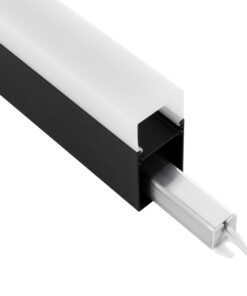 GloboStar® SURFACEPENDANT-PROFILE 70832-1M Προφίλ Αλουμινίου – Βάση & Ψύκτρα Ταινίας LED με Λευκό Γαλακτερό Κάλυμμα – Επιφανειακή & Κρεμαστή Χρήση – Πατητό Κάλυμμα – Μαύρο – 1 Μέτρο – Μ100 x Π3.5 x Υ7.4cm