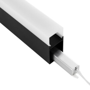 GloboStar® SURFACEPENDANT-PROFILE 70832-1M Προφίλ Αλουμινίου – Βάση & Ψύκτρα Ταινίας LED με Λευκό Γαλακτερό Κάλυμμα – Επιφανειακή & Κρεμαστή Χρήση – Πατητό Κάλυμμα – Μαύρο – 1 Μέτρο – Μ100 x Π3.5 x Υ7.4cm