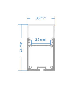 GloboStar® SURFACEPENDANT-PROFILE 70832-1M Προφίλ Αλουμινίου – Βάση & Ψύκτρα Ταινίας LED με Λευκό Γαλακτερό Κάλυμμα – Επιφανειακή & Κρεμαστή Χρήση – Πατητό Κάλυμμα – Μαύρο – 1 Μέτρο – Μ100 x Π3.5 x Υ7.4cm