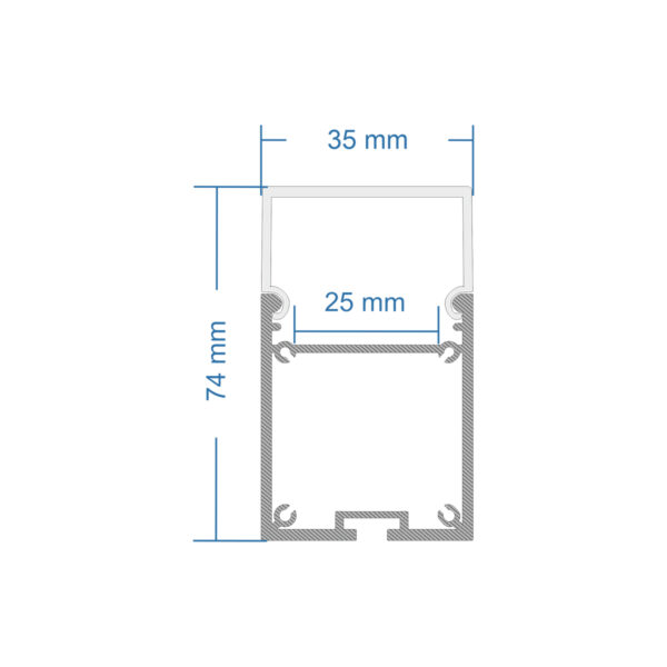 GloboStar® SURFACEPENDANT-PROFILE 70832-1M Προφίλ Αλουμινίου – Βάση & Ψύκτρα Ταινίας LED με Λευκό Γαλακτερό Κάλυμμα – Επιφανειακή & Κρεμαστή Χρήση – Πατητό Κάλυμμα – Μαύρο – 1 Μέτρο – Μ100 x Π3.5 x Υ7.4cm