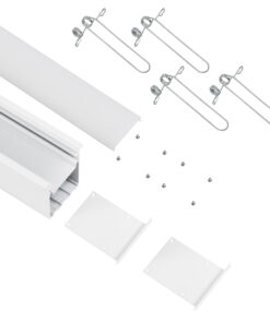 GloboStar® RECESS-PROFILE 70833-1M Προφίλ Αλουμινίου – Βάση & Ψύκτρα Ταινίας LED με Λευκό Γαλακτερό Κάλυμμα – Χωνευτή Χρήση – Πατητό Κάλυμμα – Λευκό – 1 Μέτρο – Μ100 x Π7.5 x Υ7cm