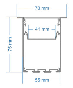 GloboStar® RECESS-PROFILE 70833-1M Προφίλ Αλουμινίου – Βάση & Ψύκτρα Ταινίας LED με Λευκό Γαλακτερό Κάλυμμα – Χωνευτή Χρήση – Πατητό Κάλυμμα – Λευκό – 1 Μέτρο – Μ100 x Π7.5 x Υ7cm