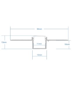 GloboStar® 70838-1M Χωνευτό Γωνιακό για Γυψοσανίδα – Trimless Προφίλ Αλουμινίου Ανοδιωμένο με Λευκό Οπάλ Κάλυμμα για 1 Σειρά Ταινίας LED Πατητό – Press On 1 Μέτρο