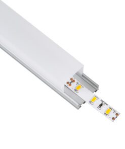 GloboStar® SURFACEPENDANT-PROFILE 70847-1M Προφίλ Αλουμινίου – Βάση & Ψύκτρα Ταινίας LED με Λευκό Γαλακτερό Κάλυμμα – Επιφανειακή & Κρεμαστή Χρήση – Πατητό Κάλυμμα – Ασημί – 1 Μέτρο – Μ100 x Π2.6 x Υ2.3cm