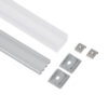 GloboStar® SURFACEPENDANT-PROFILE 70847-1M Προφίλ Αλουμινίου – Βάση & Ψύκτρα Ταινίας LED με Λευκό Γαλακτερό Κάλυμμα – Επιφανειακή & Κρεμαστή Χρήση – Πατητό Κάλυμμα – Ασημί – 1 Μέτρο – Μ100 x Π2.6 x Υ2.3cm