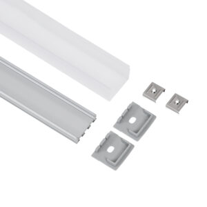 GloboStar® SURFACEPENDANT-PROFILE 70847-1M Προφίλ Αλουμινίου – Βάση & Ψύκτρα Ταινίας LED με Λευκό Γαλακτερό Κάλυμμα – Επιφανειακή & Κρεμαστή Χρήση – Πατητό Κάλυμμα – Ασημί – 1 Μέτρο – Μ100 x Π2.6 x Υ2.3cm