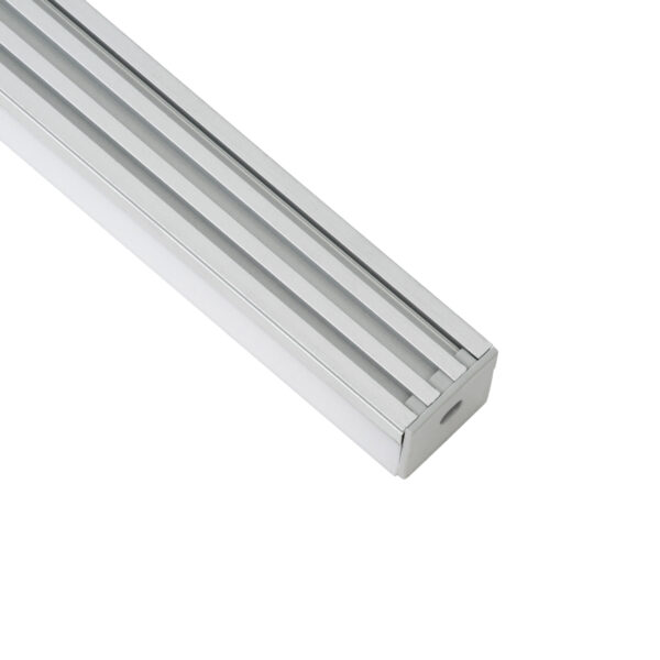 GloboStar® SURFACEPENDANT-PROFILE 70847-1M Προφίλ Αλουμινίου – Βάση & Ψύκτρα Ταινίας LED με Λευκό Γαλακτερό Κάλυμμα – Επιφανειακή & Κρεμαστή Χρήση – Πατητό Κάλυμμα – Ασημί – 1 Μέτρο – Μ100 x Π2.6 x Υ2.3cm