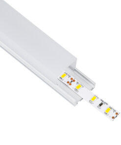 GloboStar® SURFACEPENDANT-PROFILE 70848-1M Προφίλ Αλουμινίου – Βάση & Ψύκτρα Ταινίας LED με Λευκό Γαλακτερό Κάλυμμα – Επιφανειακή & Κρεμαστή Χρήση – Πατητό Κάλυμμα – Λευκό – 1 Μέτρο – Μ100 x Π2.6 x Υ2.3cm