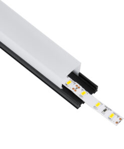 GloboStar® SURFACEPENDANT-PROFILE 70849-1M Προφίλ Αλουμινίου – Βάση & Ψύκτρα Ταινίας LED με Λευκό Γαλακτερό Κάλυμμα – Επιφανειακή & Κρεμαστή Χρήση – Πατητό Κάλυμμα – Μαύρο – 1 Μέτρο – Μ100 x Π2.6 x Υ2.3cm
