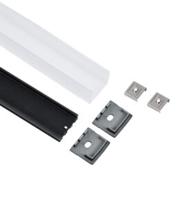 GloboStar® SURFACEPENDANT-PROFILE 70849-1M Προφίλ Αλουμινίου – Βάση & Ψύκτρα Ταινίας LED με Λευκό Γαλακτερό Κάλυμμα – Επιφανειακή & Κρεμαστή Χρήση – Πατητό Κάλυμμα – Μαύρο – 1 Μέτρο – Μ100 x Π2.6 x Υ2.3cm