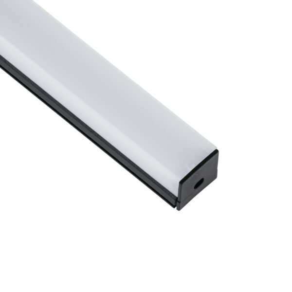 GloboStar® SURFACEPENDANT-PROFILE 70849-1M Προφίλ Αλουμινίου – Βάση & Ψύκτρα Ταινίας LED με Λευκό Γαλακτερό Κάλυμμα – Επιφανειακή & Κρεμαστή Χρήση – Πατητό Κάλυμμα – Μαύρο – 1 Μέτρο – Μ100 x Π2.6 x Υ2.3cm