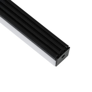 GloboStar® SURFACEPENDANT-PROFILE 70849-1M Προφίλ Αλουμινίου – Βάση & Ψύκτρα Ταινίας LED με Λευκό Γαλακτερό Κάλυμμα – Επιφανειακή & Κρεμαστή Χρήση – Πατητό Κάλυμμα – Μαύρο – 1 Μέτρο – Μ100 x Π2.6 x Υ2.3cm