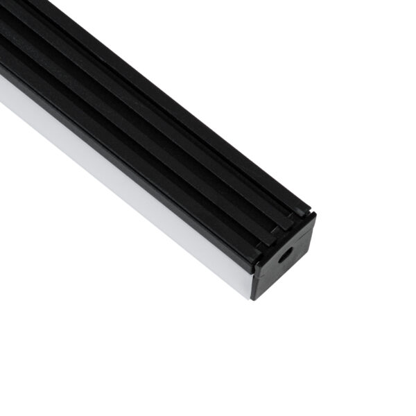 GloboStar® SURFACEPENDANT-PROFILE 70849-1M Προφίλ Αλουμινίου – Βάση & Ψύκτρα Ταινίας LED με Λευκό Γαλακτερό Κάλυμμα – Επιφανειακή & Κρεμαστή Χρήση – Πατητό Κάλυμμα – Μαύρο – 1 Μέτρο – Μ100 x Π2.6 x Υ2.3cm