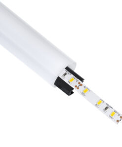 GloboStar® SURFACEPENDANT-PROFILE 70854-1M Προφίλ Αλουμινίου – Βάση & Ψύκτρα Ταινίας LED με Λευκό Γαλακτερό Κάλυμμα – Επιφανειακή & Κρεμαστή Χρήση – Πατητό Κάλυμμα – Μαύρο – 1 Μέτρο – Μ100 x Φ3cm