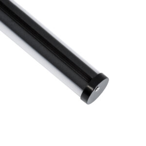 GloboStar® SURFACEPENDANT-PROFILE 70854-1M Προφίλ Αλουμινίου – Βάση & Ψύκτρα Ταινίας LED με Λευκό Γαλακτερό Κάλυμμα – Επιφανειακή & Κρεμαστή Χρήση – Πατητό Κάλυμμα – Μαύρο – 1 Μέτρο – Μ100 x Φ3cm