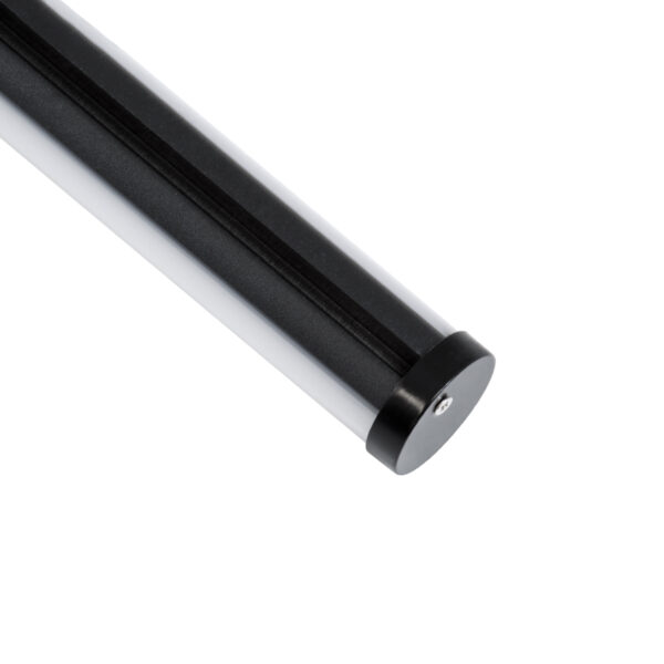 GloboStar® SURFACEPENDANT-PROFILE 70854-1M Προφίλ Αλουμινίου – Βάση & Ψύκτρα Ταινίας LED με Λευκό Γαλακτερό Κάλυμμα – Επιφανειακή & Κρεμαστή Χρήση – Πατητό Κάλυμμα – Μαύρο – 1 Μέτρο – Μ100 x Φ3cm