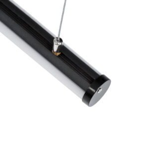 GloboStar® SURFACEPENDANT-PROFILE 70854-1M Προφίλ Αλουμινίου – Βάση & Ψύκτρα Ταινίας LED με Λευκό Γαλακτερό Κάλυμμα – Επιφανειακή & Κρεμαστή Χρήση – Πατητό Κάλυμμα – Μαύρο – 1 Μέτρο – Μ100 x Φ3cm