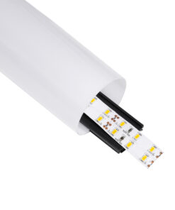 GloboStar® SURFACEPENDANT-PROFILE 70856-1M Προφίλ Αλουμινίου – Βάση & Ψύκτρα Ταινίας LED με Λευκό Γαλακτερό Κάλυμμα – Επιφανειακή & Κρεμαστή Χρήση – Πατητό Κάλυμμα – Μαύρο – 1 Μέτρο – Μ100 x Φ6cm