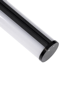 GloboStar® SURFACEPENDANT-PROFILE 70856-1M Προφίλ Αλουμινίου – Βάση & Ψύκτρα Ταινίας LED με Λευκό Γαλακτερό Κάλυμμα – Επιφανειακή & Κρεμαστή Χρήση – Πατητό Κάλυμμα – Μαύρο – 1 Μέτρο – Μ100 x Φ6cm