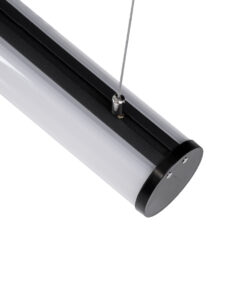 GloboStar® SURFACEPENDANT-PROFILE 70856-1M Προφίλ Αλουμινίου – Βάση & Ψύκτρα Ταινίας LED με Λευκό Γαλακτερό Κάλυμμα – Επιφανειακή & Κρεμαστή Χρήση – Πατητό Κάλυμμα – Μαύρο – 1 Μέτρο – Μ100 x Φ6cm