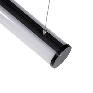 GloboStar® SURFACEPENDANT-PROFILE 70856-1M Προφίλ Αλουμινίου – Βάση & Ψύκτρα Ταινίας LED με Λευκό Γαλακτερό Κάλυμμα – Επιφανειακή & Κρεμαστή Χρήση – Πατητό Κάλυμμα – Μαύρο – 1 Μέτρο – Μ100 x Φ6cm