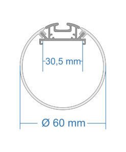 GloboStar® SURFACEPENDANT-PROFILE 70856-1M Προφίλ Αλουμινίου – Βάση & Ψύκτρα Ταινίας LED με Λευκό Γαλακτερό Κάλυμμα – Επιφανειακή & Κρεμαστή Χρήση – Πατητό Κάλυμμα – Μαύρο – 1 Μέτρο – Μ100 x Φ6cm